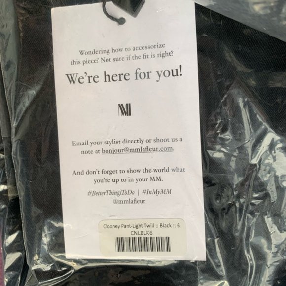 NWT MM Lafleur The Clooney Pant - Light Twill in Black - Picture 5 of 8